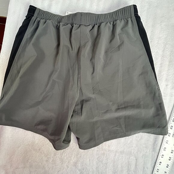 Asics Mens Gray & Black Elastic Waist Running Training Shorts Medium Lightweight - Picture 2 of 6